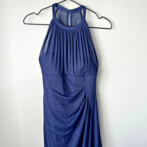 David's Bridal Navy Halter Bridesmaid Dress Sleeveless Womens Size 4 - Picture 5 of 7